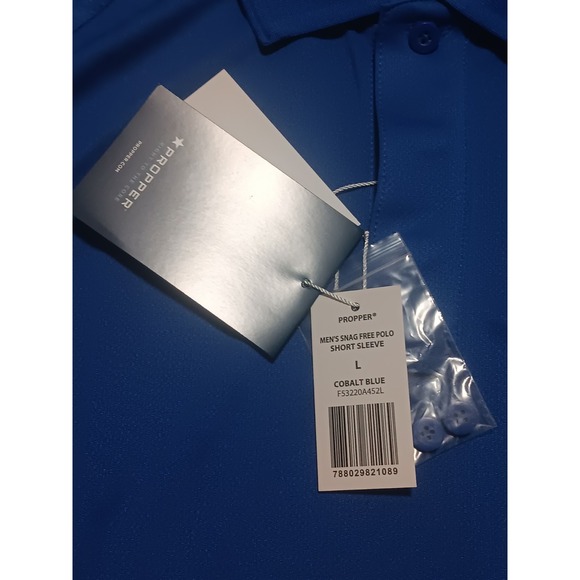 NWT Propper Men's Cobalt Blue Snag Free Polo Uniform Pen Pocket Shirt Size Large - Picture 3 of 6